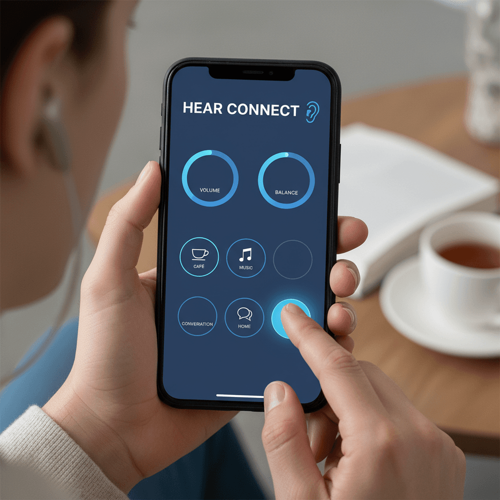 Hearing aid smartphone control app